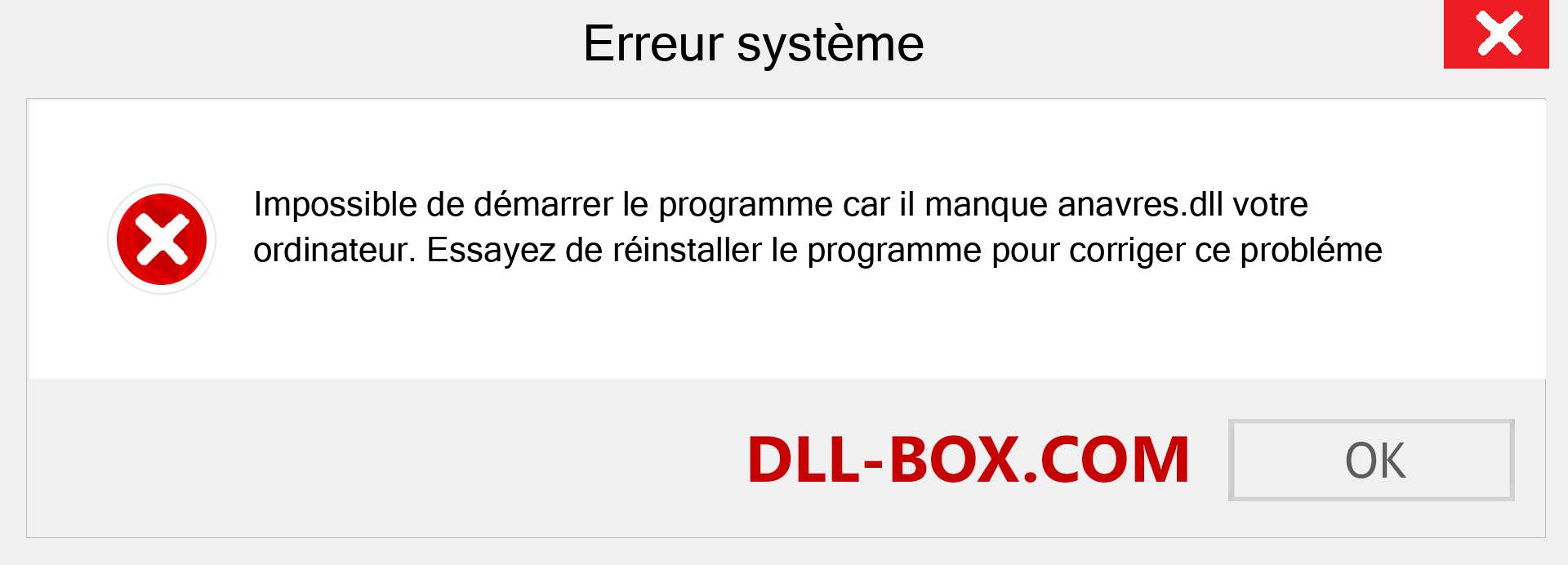 Le fichier anavres.dll est manquant ?. Télécharger pour Windows 7, 8, 10 - Correction de l'erreur manquante anavres dll sur Windows, photos, images